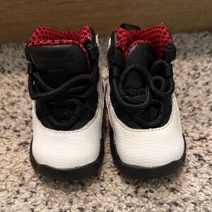 Jordan Kids' Black, White, and Red Sneakers
